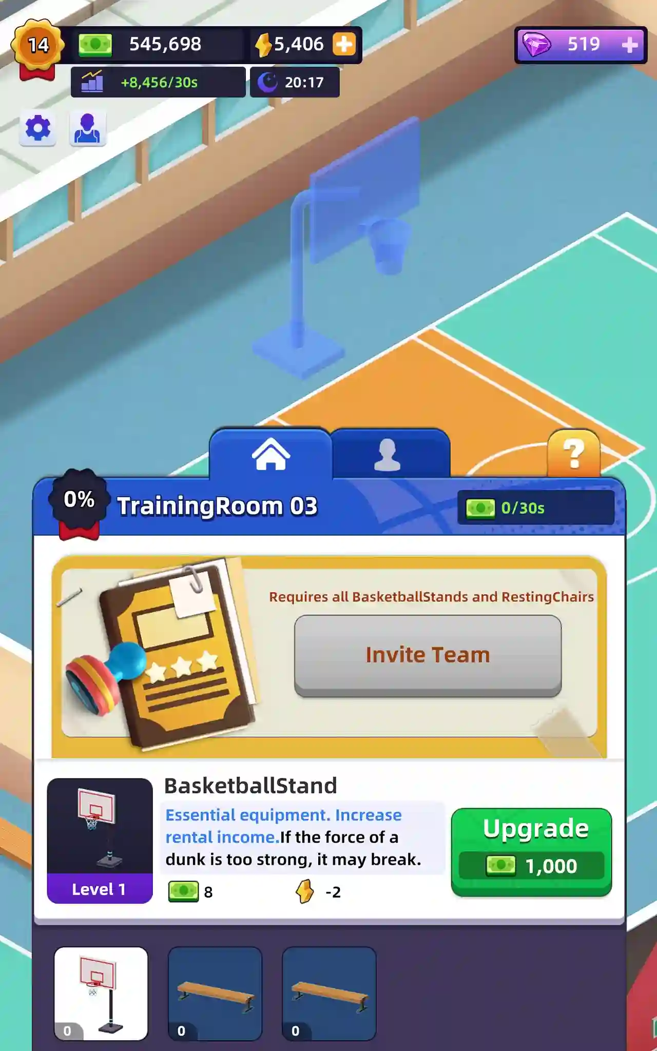 Idle basketball arena tycoon