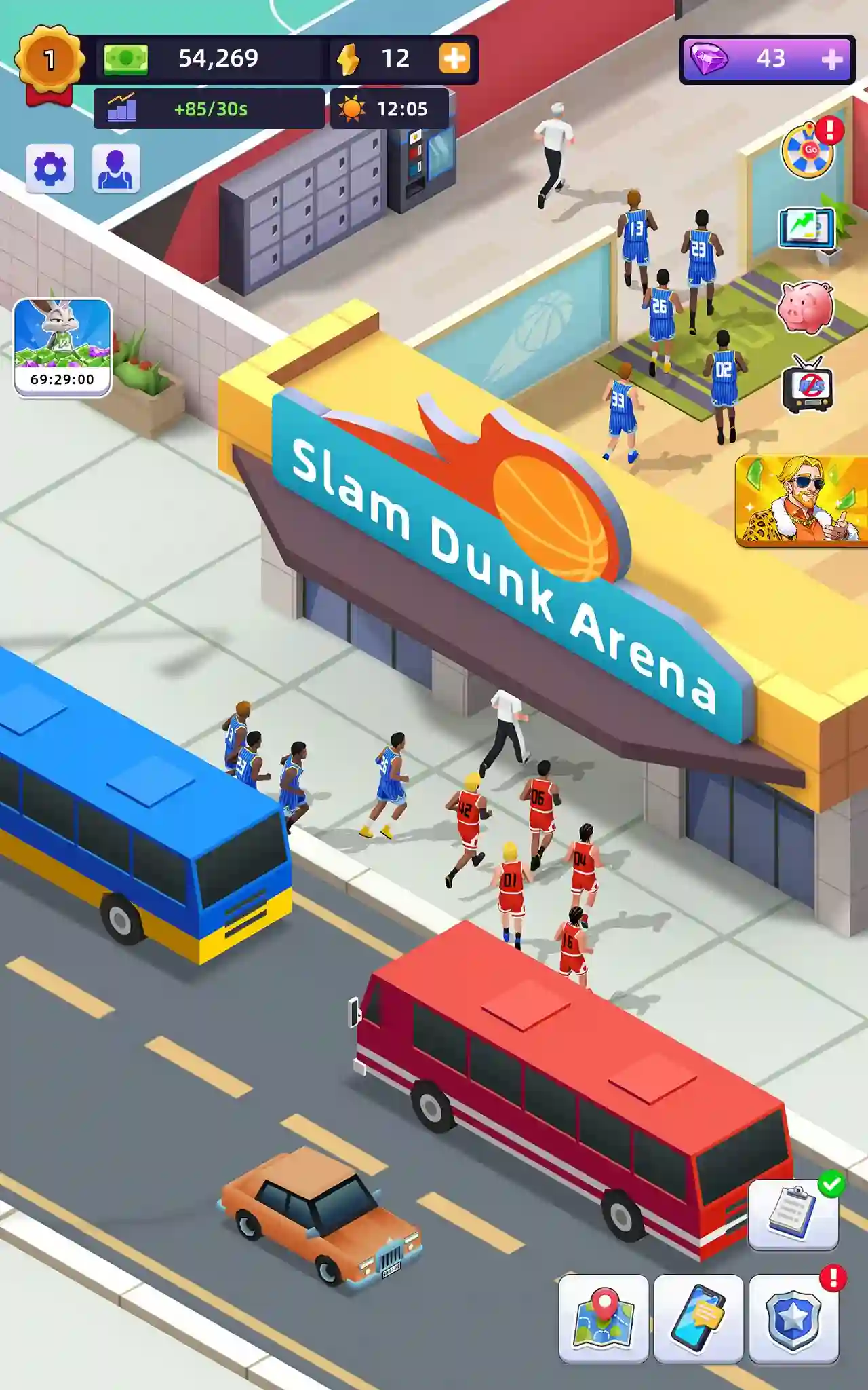 Idle basketball arena tycoon