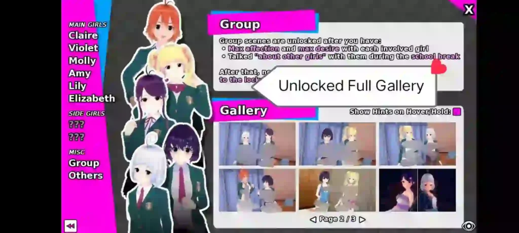 Special Harem Class Full Gallery Unlocked